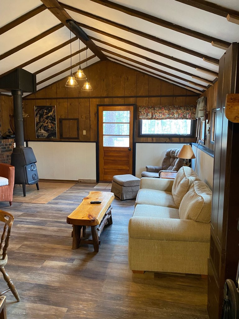 Cottage #2 living room at Moonlight Bay on Spider Lake